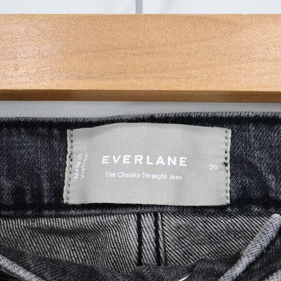 Everlane The Original Cheeky Straight Jean Washed Charcoal Size 26 NWOT - Picture 3 of 8